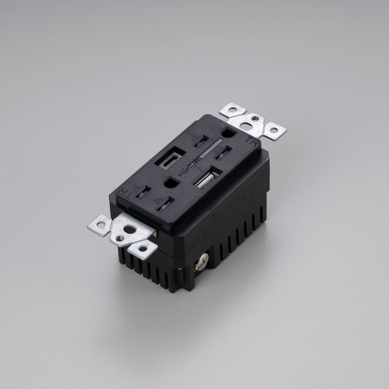 Module de sortie / 2 prises USB-A + C, Noir, noir, noir, noir