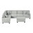 Sectional Sofa U-Shaped Sectional 125.2" Upholstered L-Shaped Sofa With A Movable Ottoman And Side Storage Pockets For Living Room, Grey
