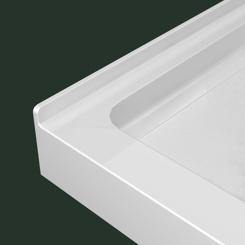 Base de douche rectangulaire en alcôve en acrylique 60 po x P 32 po