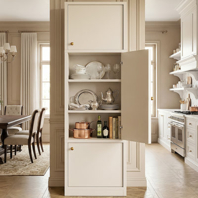 OMCHOM 71" Tall Pantry Cabinet with 3 Doors Storage, 15.7" Narrow Kitchen Pantry with 2 Adjustable Shelves, Kitchen Storage Cabinet, Reversible Doors, Anti-tip Device, for Dining, Living Room