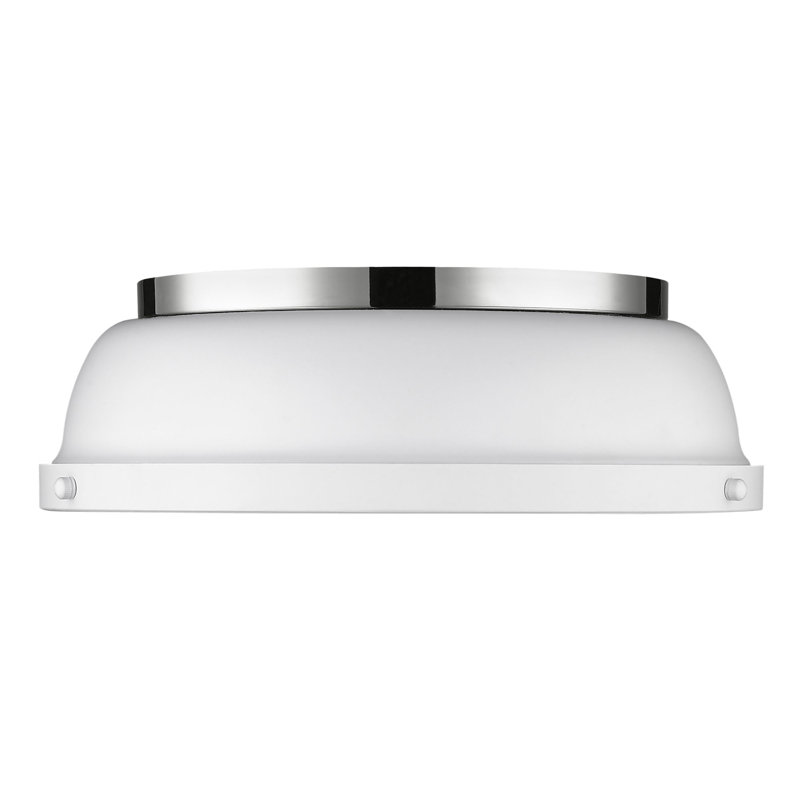 Plafonnier encastré 2 lumières Calico, Blanc mat, Chrome