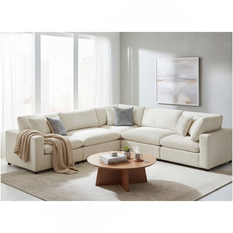 Canapé modulaire 5 pièces Chelsea - Beige, Beige