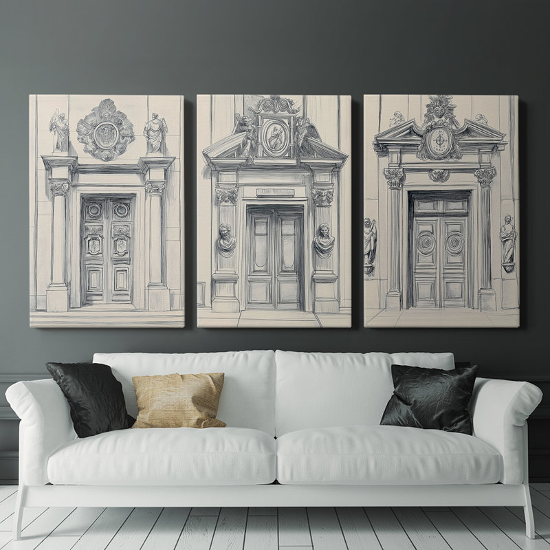 Lanscape Study Series IV - Ensemble de toiles tendues avec châssis Premium - Prêt à être accroché