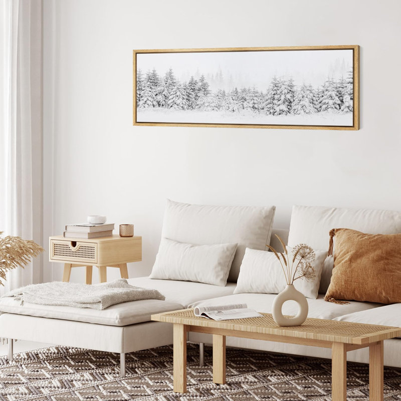 «Winter Wonderland Snowy Pine Forest Nature Landscape», reproduction d'art sur toile, H 20 po x l 60 po, Natural
