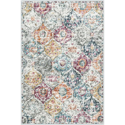 Moroccan Trellis Entryway Rug, 2X3 Kitchen Rugs Non Slip Washable, Non-Slip Indoor Door Mat Ultra-Thin, Small Throw Carpet For Bathroom Bedroom Entry, Aqua/Multi