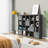 Bookshelf with Storage Bins, 20-Cube Storage Organizer Wooden Bookcase Modern Open Display Shelf-1659752023