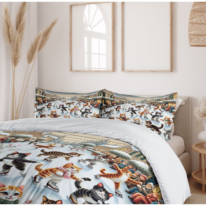 Cat Duvet Cover, Queen Duvet Cover + 2 Standard Shams