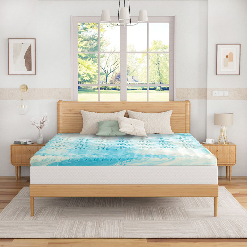 5-Zone Gel Aerofusion Memory Foam Mattress Topper, King, 2"