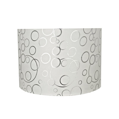 Abat-jour tambour en tissu Suède de H 11 po (araignée) blanc
