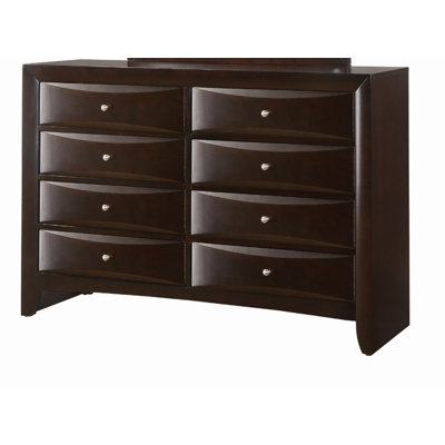 Commode contemporaine à 8 tiroirs, commode en bois pour la chambre à coucher