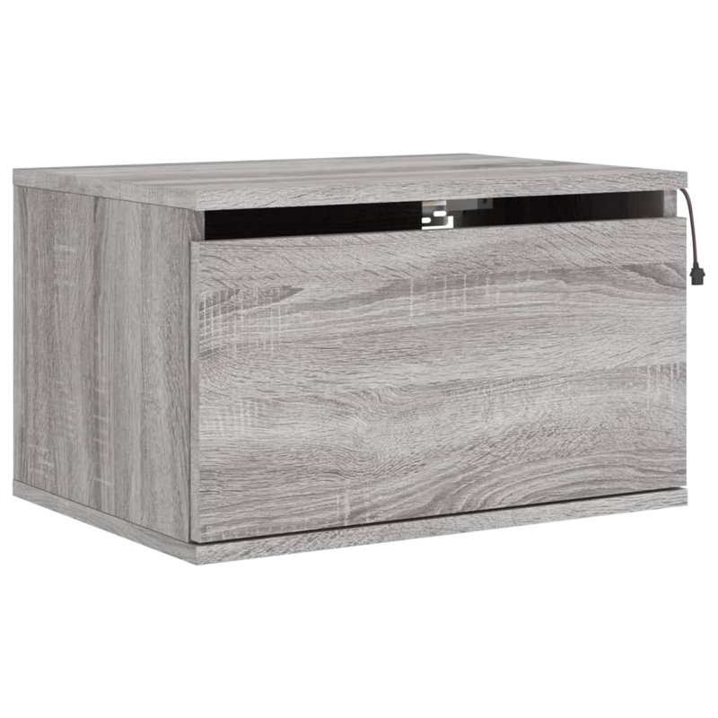 Brandalynn 50cm W Bedside Table, Grey Sonoma
