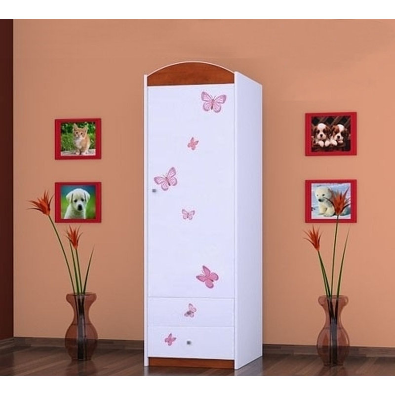 Ebenezer 1 Door Wardrobe, Red