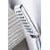 Polished chrome shower system with rainfall showerhead and adjustable handheld sprayer combo