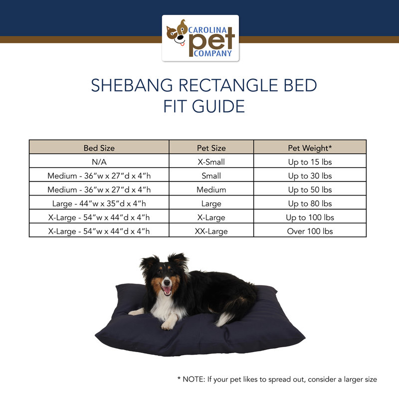 Coussin intérieur / extérieur pour chien Shebang, Grand (l 44 po x P 35 po)