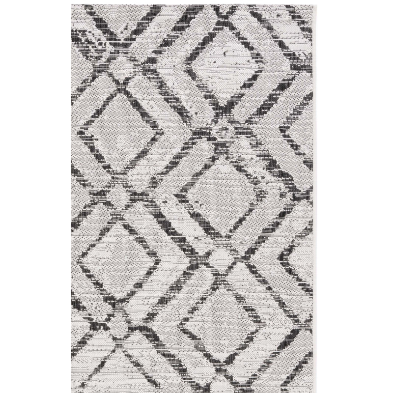 Tapis d'intérieur / extérieur à motif géométrique Courtyard Performance, Tapis de couloir 2 pi 3 po x 8 pi