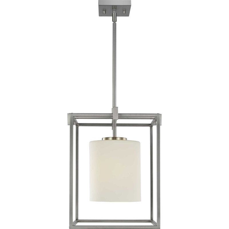 Luminaire suspendu rectangulaire à 1 lumière Alexi, Argent