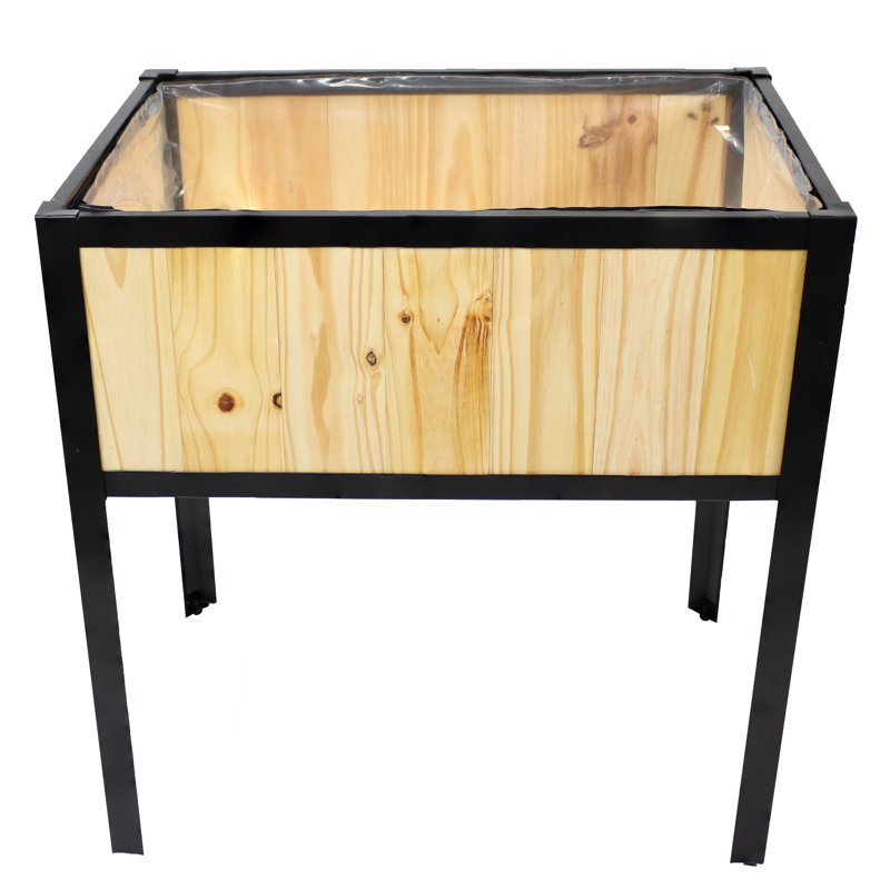 Lit de jardin surélevé rectangulaire en bois d'acacia avec pieds Roxani - Naturel, Naturel