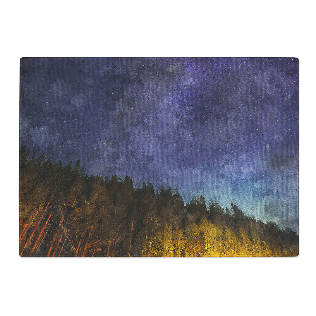 Tempered Glass a Forest Beneath the Stars Painting Chopping Board