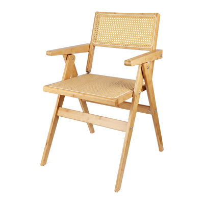 Rattan Dining Chairs - 440 LBS Weight Capacity, Portable Folding Chair Woven Rattan Seat & Backrest No Assembly, For Dining Room, Living Room, Bedroom, Kitchen,Courtyard
