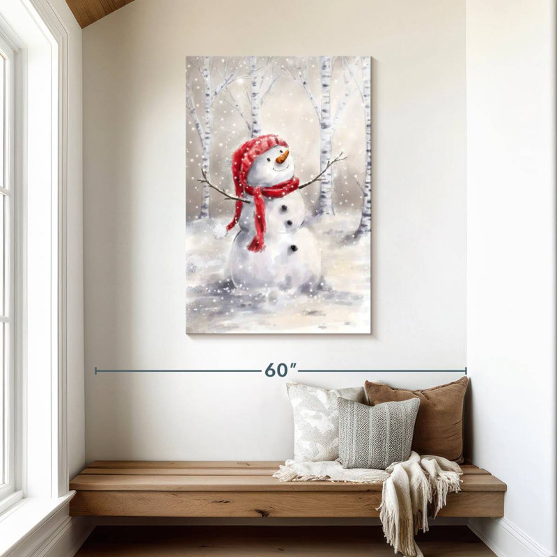 Bonhomme de neige en bois, H 45 po x l 30 po