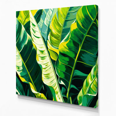 Botanical Banana Leaves Green Canvas Wall Art