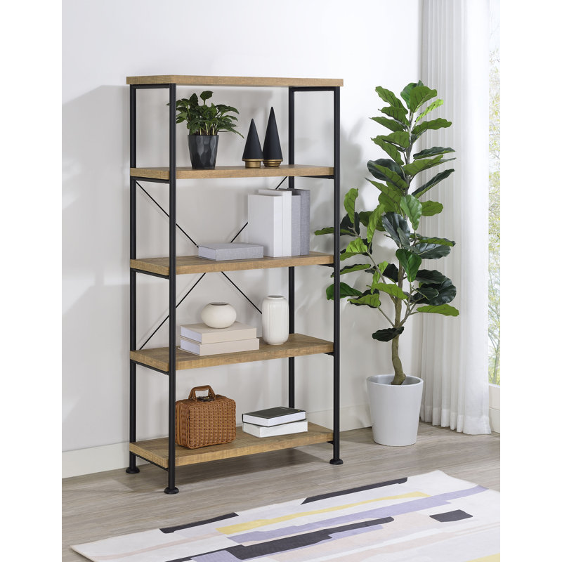 Analiese 63-Inch 4-Shelf Bookshelf Mango, 63" H x 31.5" W x 14.25" D, Mango