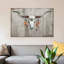 «Longhorn on Dark Grey Wood», reproduction sur toile-31293830-73208653-73208650