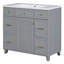 Meuble-lavabo simple 36 po avec plateau en résine Zeda