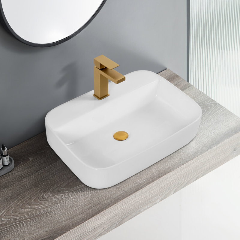 Lavabo de salle de bain en céramique blanc - pratique et durable pour une utilisation quotidienne
