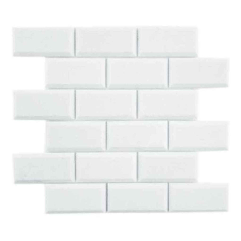Beveled Marble Brick Joint Mosaic Wall & Floor Tile
