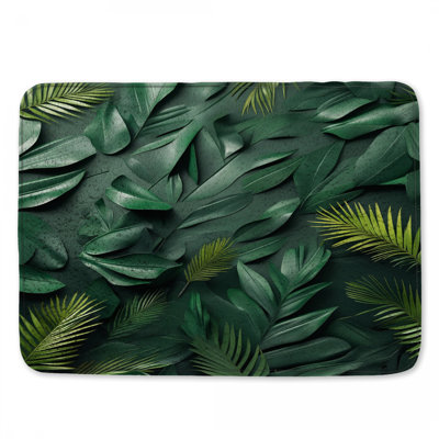 Tapis de bain Tropical Green Leaves