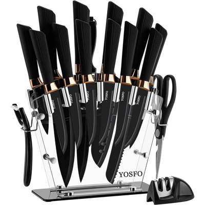 17 Pcs Kitchen Knife Set, Stainless Steel, Rust Resistant