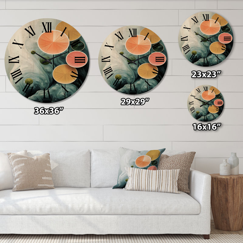 Horloge murale en bois massif Sanaoubar, Grand