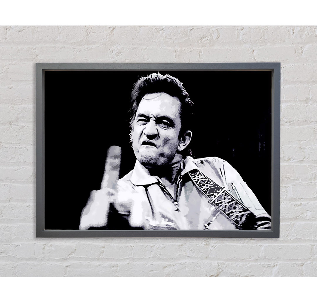 Johnny Cash Finger B N W - Einzelner Bilderrahmen Kunstdrucke auf Leinwand