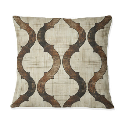 Coussin décoratif brun beige et beige