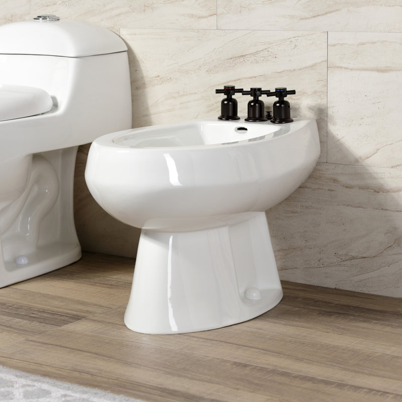 Kingston Brass Concord Three-Handle Vertical Spray Bidet Faucet with Brass Pop-Up, Oil Rubbed Bronze