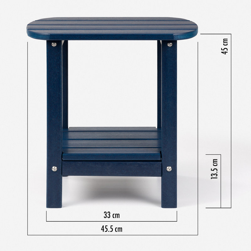 Deerfiled Rectangular 35.5cm L Outdoor Side Table, Blue