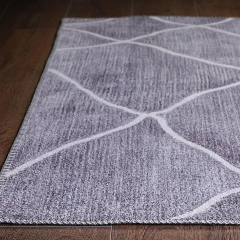 Luxurious Machine Washable Area Rug, 4.9 x 7.5 Feet, 100% Polyester, 1850 g/m², Pile Height: 0.2 inches | Eco-Friendly Recycled Poly Cotton Backing | Perfect for Living Room & Bedroom, Soft and Durable Design