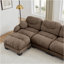 Canapé modulaire confortable en chenille plissé 3 places-934967015-934967013