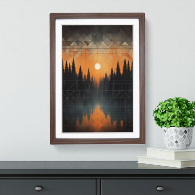 Winter Forest Geometric - Single Picture Frame Print on Wood