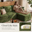 Canapé modulaire modulaire, canapé Cloud Comfy moderne, canapé à 6 sièges profonds avec coussin décoratif et repose-pieds mobile, vert-476870328
