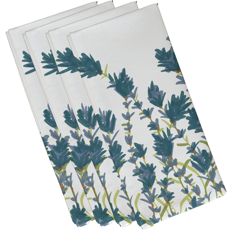 Ensemble de serviettes 4 pièces Slezak Lavender, L 18 po x L 18 po, Bleu
