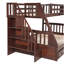 Lit superposé simple au-dessus d'un lit double avec escalier et tiroirs de rangement intégrés-2136261097