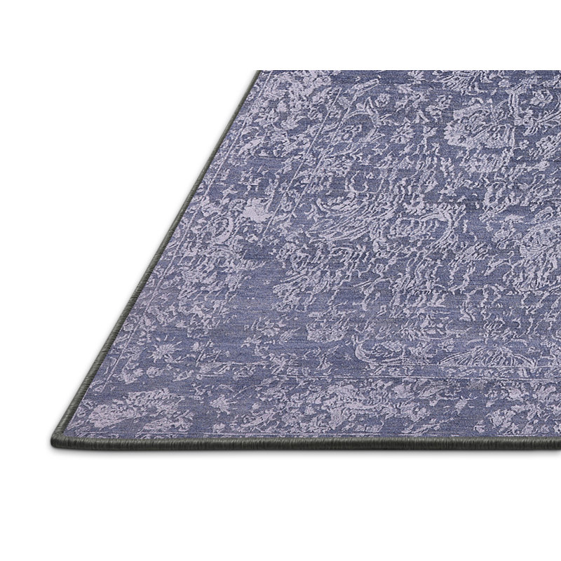 Tapis mauve à motif floral Hulbert, Rectangle 7 pi x 9 pi