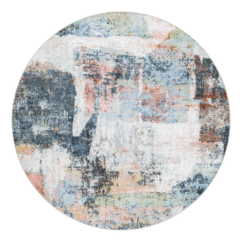 Hankinson Abstract Indoor Rug, Round 7'10"