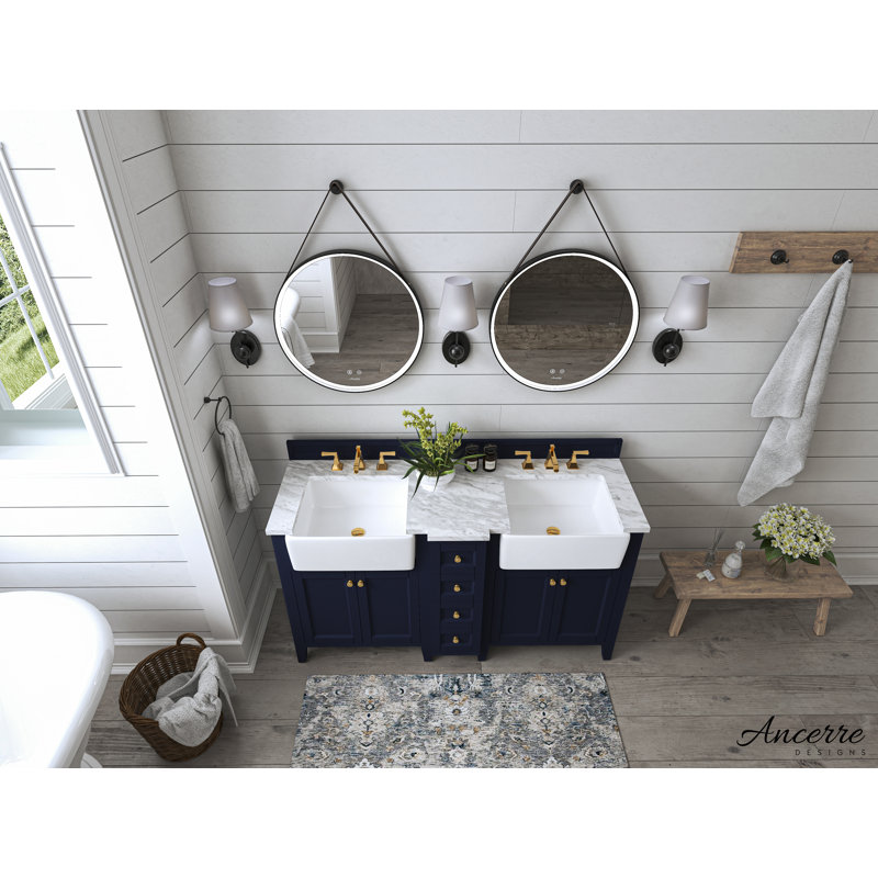 Adeline 60 in. Handmade Double Vanity, Heritage Blue