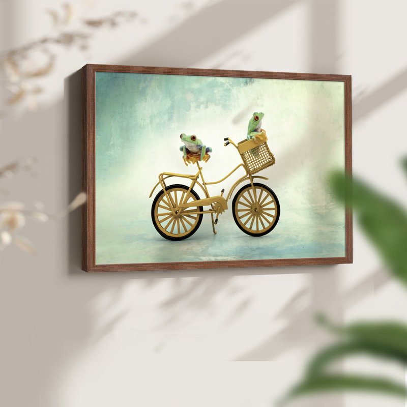Hanging On X -Framed Print - Restickable, H 8 po x l 10 po, Noyer