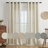 Light Filtering Semi-Sheer Faux-Linen Grommet Curtains 2 Panels Set-206557220-206557227