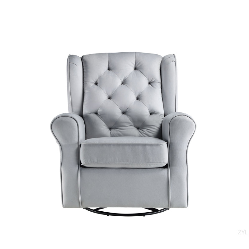 Fauteuil coulissant gris en tissu avec pivot