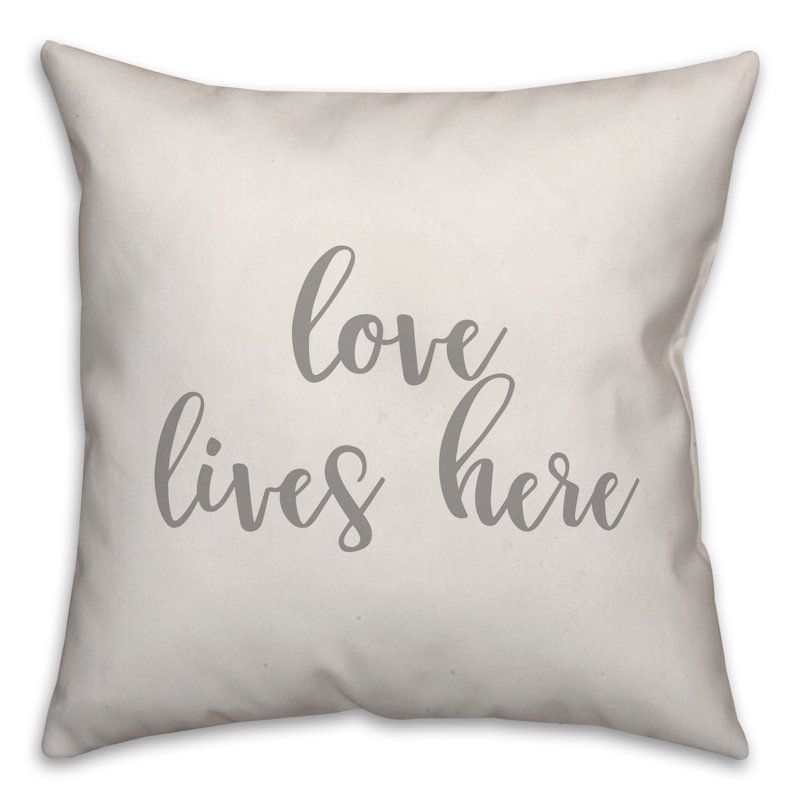  Coussin Love Lives Here, Blanc, Coussin et housse de coussin